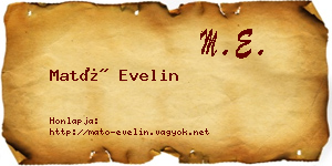 Mató Evelin névjegykártya